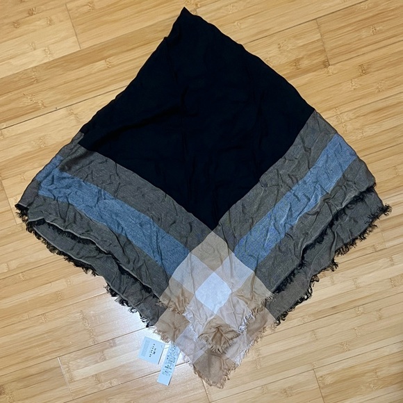 Coach Cashmere/Modal Challis Beige Black Scarf - Picture 3 of 7